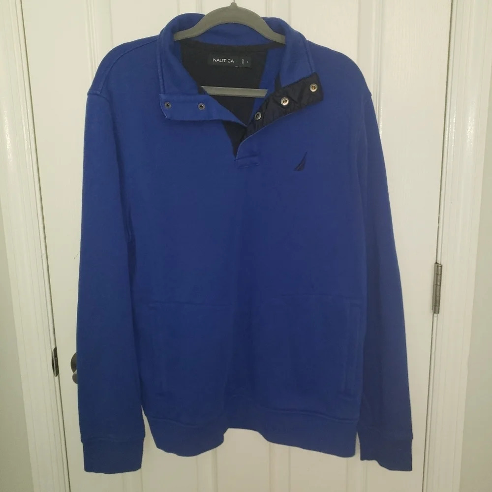 Nautica Classic Royal Blue Snap Button Pullover